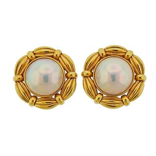 Tiffany &amp; Co Mabe Pearl Gold Earrings