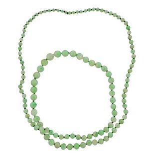 Graduated Natural Jadeite Bead Necklace 