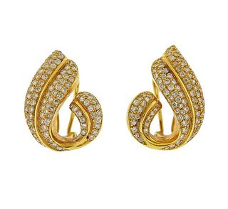 18k Gold Diamond Cocktail Earrings