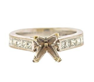 A. Jaffe 18k Gold Diamond Engagement Ring Setting 