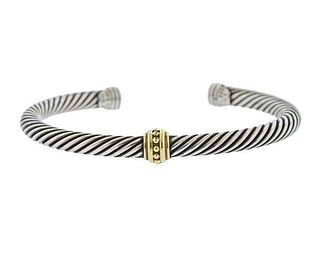 David Yurman Cable 14k Gold Silver Bracelet