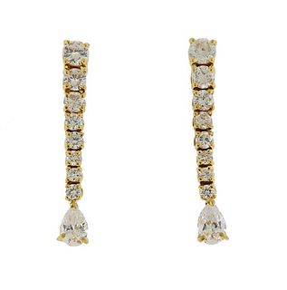 18k Gold 2.00ctw Diamond Drop Earrings