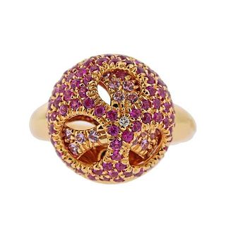 Valente Pink Sapphire Diamond Rose Gold Ring