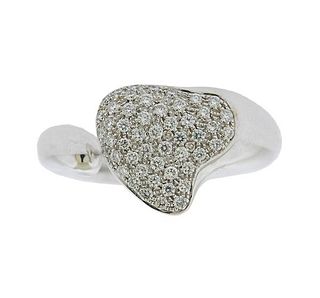 Tiffany &amp; Co Peretti Open Heart 18k Gold Diamond Ring