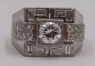 JEWELRY. Art Deco Style 14kt Gold and Diamond Ring