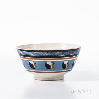 Cat's-eye and Slip-decorated Pearlware Bowl