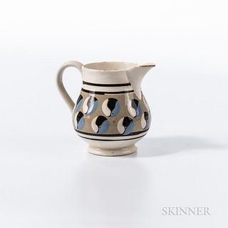 Cat's-eye and Slip-decorated Pearlware Cream Pitcher