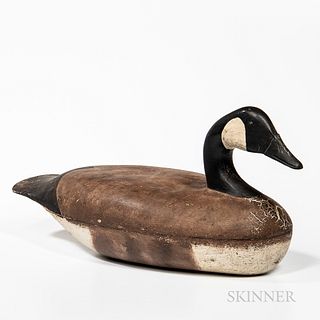 Hollow Body Carved and Painted Canada Goose Decoy