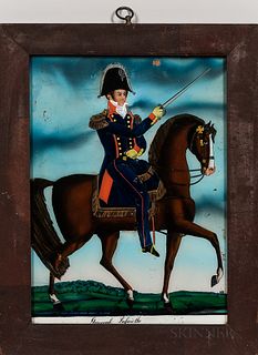 Reverse-painting on Glass "General Lafaiette,"