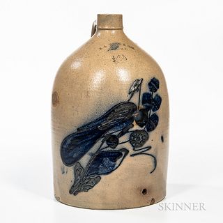 Four-gallon Cobalt-decorated Stoneware Jug