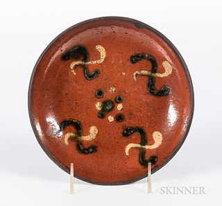 Willoughby Smith Slip-decorated Redware Dish