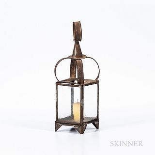 Small Tin and Glass Candle Lantern