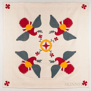 Spreadwing Eagle and Flower Quilt