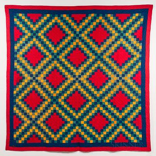Hand-stitched Geometric Quilt
