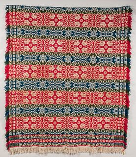 Three-color Jacquard Woven Wool Coverlet