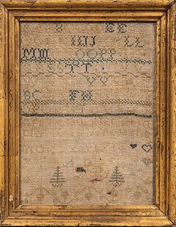 Needlework "Ann Cook 1718" Sampler