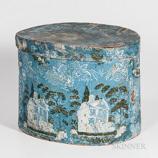 Large Blue Wallpaper-covered Box
