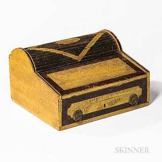 Yellow and Black-painted Tambour Lap Desk