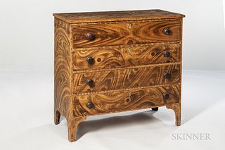 Grain-painted Chest of Four Drawers