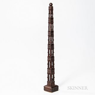 Tall Obelisk-form Whimsey with Six Trapped Balls