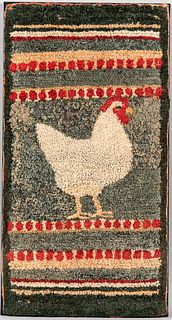 Fabric Rug with a Chicken