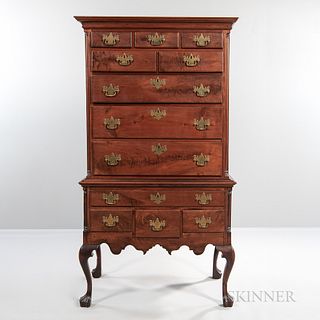 Chippendale Carved Walnut High Chest of Drawers