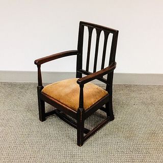 Mahogany Carved Child's Square-back Armchair