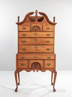Queen Anne Carved Maple High Chest