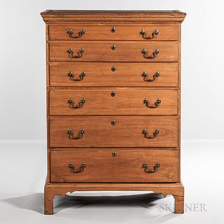 Birch Tall Chest of Six Drawers