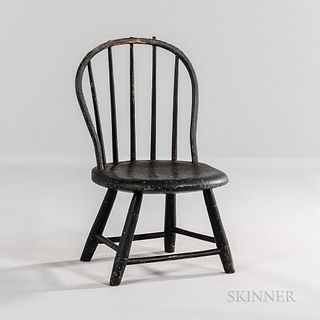 Black-painted Child's Bow-back Windsor Chair