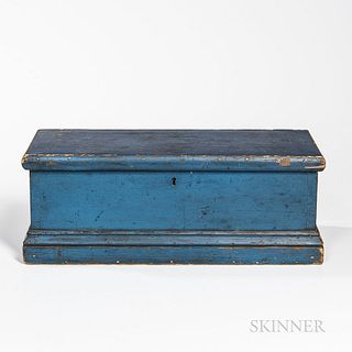 Small Blue-painted Pine Dovetailed Storage Box