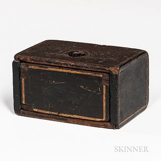 Small Black-painted Box with Drawer