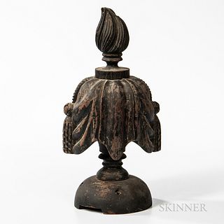 Carved and Black-painted Hearse Finial