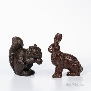 Sewer Tile Pottery Rabbit and Squirrel