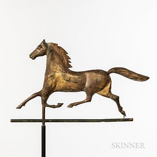 Molded Sheet Copper and Zinc Trotting Horse Weathervane