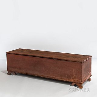 Red-painted Poplar Storage or Blanket Chest