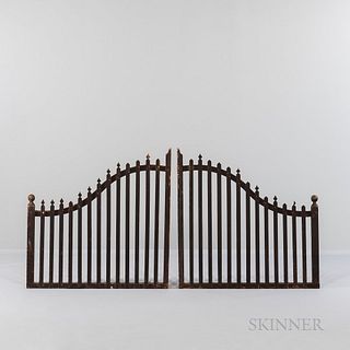 Pair of Brown-painted Wooden Gates