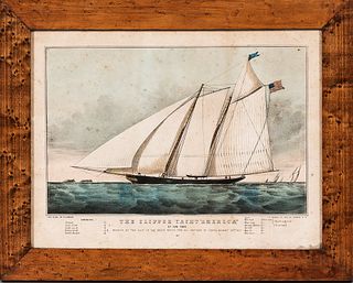 Two Currier & Ives Lithographs Clipper Yacht America   and Clipper Ship Great Republic