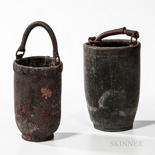 Two Painted Firebuckets