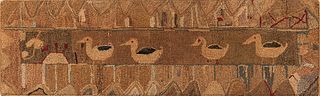 Hooked Rug with Ducks