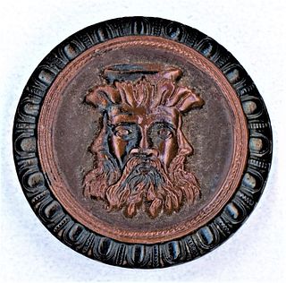 ONE DIVISION 1 MOLDED BROWN GLASS HEAD BUTTON