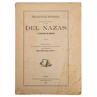 Marroquín y Rivera, Manuel. Proyecto de Reformas al Reglamento para Distribución de Aguas del Nazas... México, 1897. 3 láminas plegadas