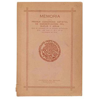Memoria del Primer Congreso Estatal de Conservación del Suelo y Agua. Guanajuato: Imprenta del Estado, 1948.