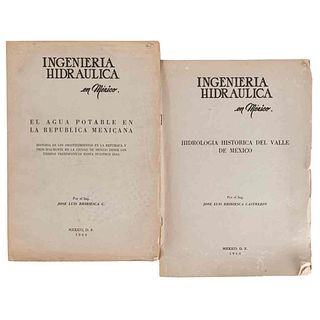 Bribiesca Castrejón, José Luis. Hidrología Histórica / El Agua Potable en la República Mexicana. México,1960. Piezas: 2. Firmado.