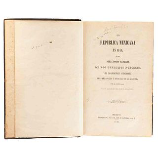 Rodríguez de San Miguel, Juan. La República Mexicana en 1846. México: Imprenta de J. M. Lara, 1845. Una lámina.