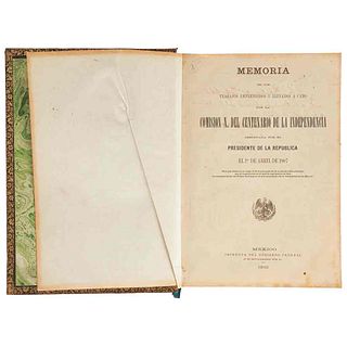 Memoria de losTrabajos Emprendidos y Llevados a cabo por la Comisión N. del Centenario de la Independencia. México,1910.