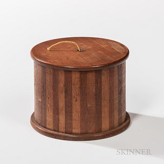 Cherry and Walnut and Maple Inlaid String Box with Lid