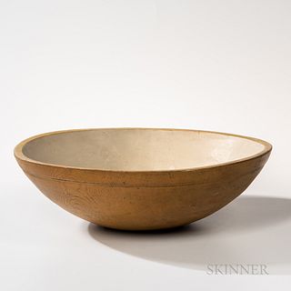 Large Shaker Yellow-painted Turned Bowl