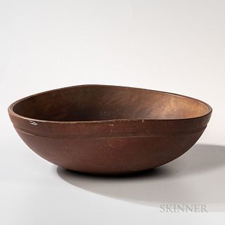 Large Shaker Turned Red-painted Bowl