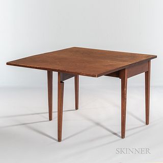 Red-stained Cherry and Pine Single Drop-leaf Table